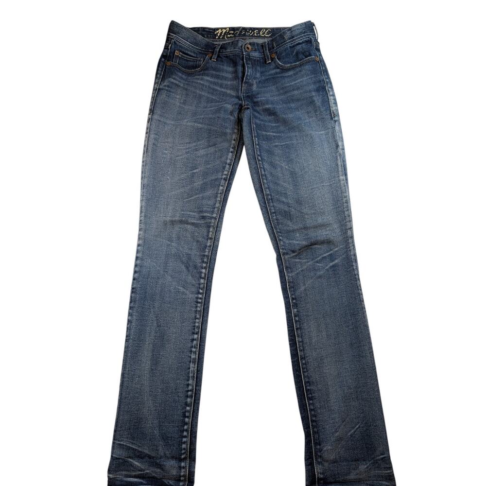 Madewell Whiskered Straight Jeans Size 27x34** Long Inseam Vintage Wash Denim